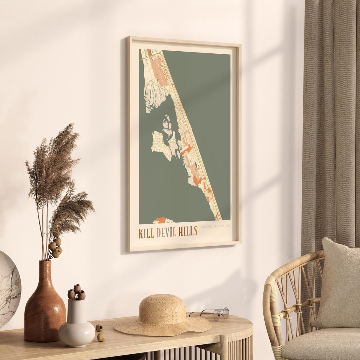 kill devil hills, north carolina map poster - image 2