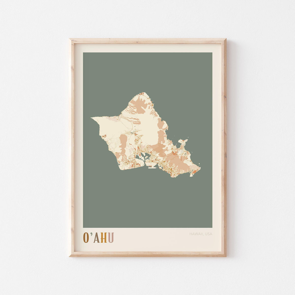 oahu, hawaii map poster - image 1