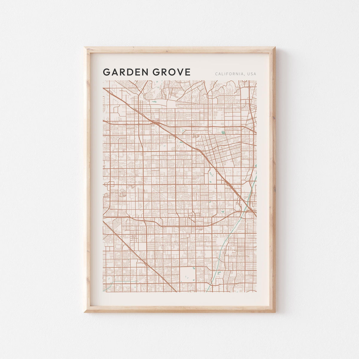 garden grove, california map poster - image 1