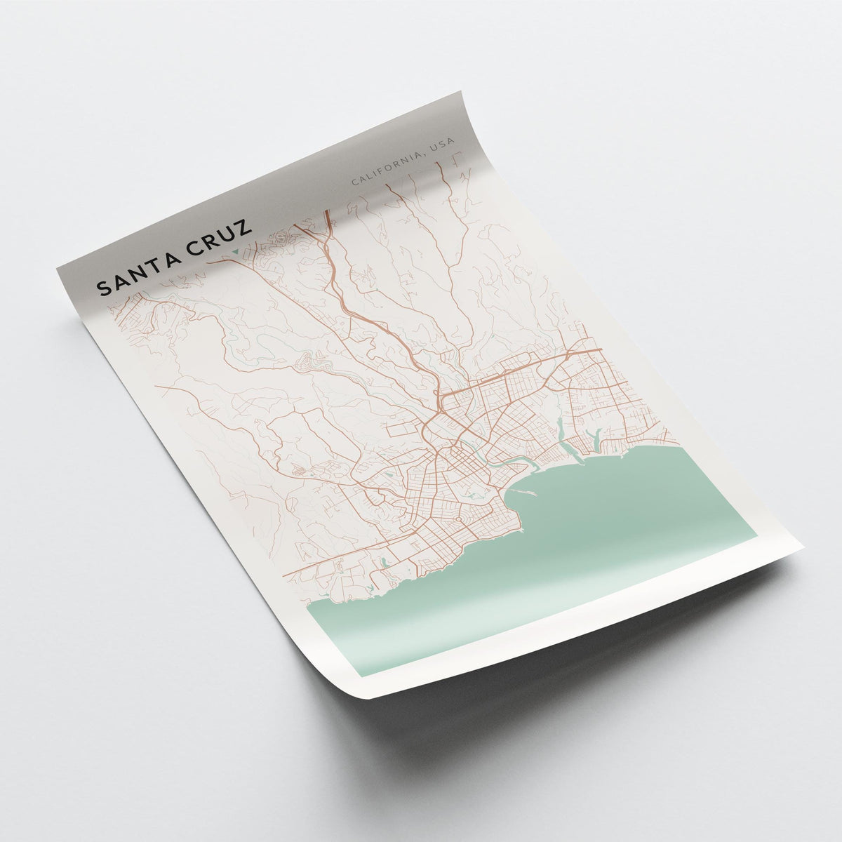 santa cruz, california map poster - image 4