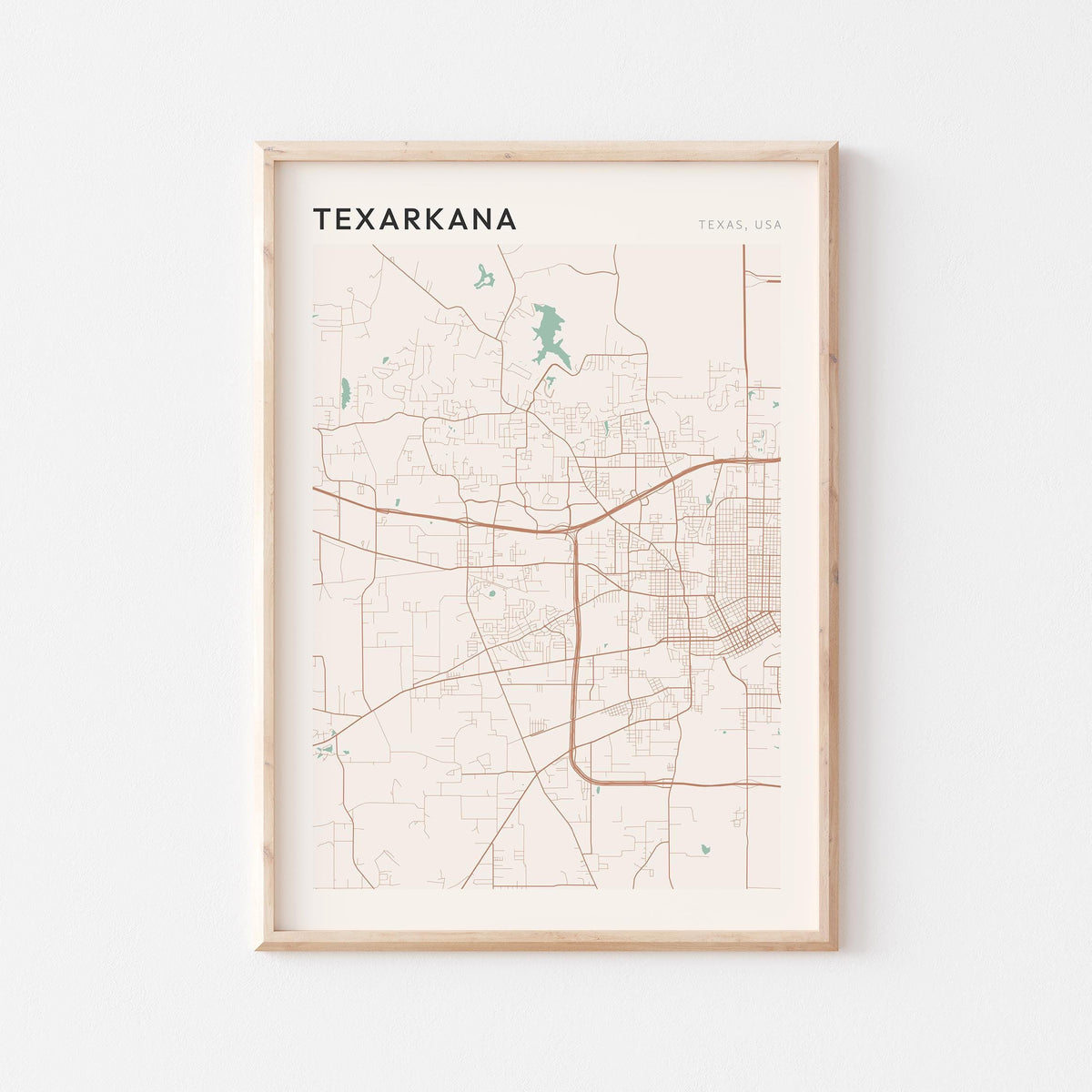 texarkana, texas map poster - image 1