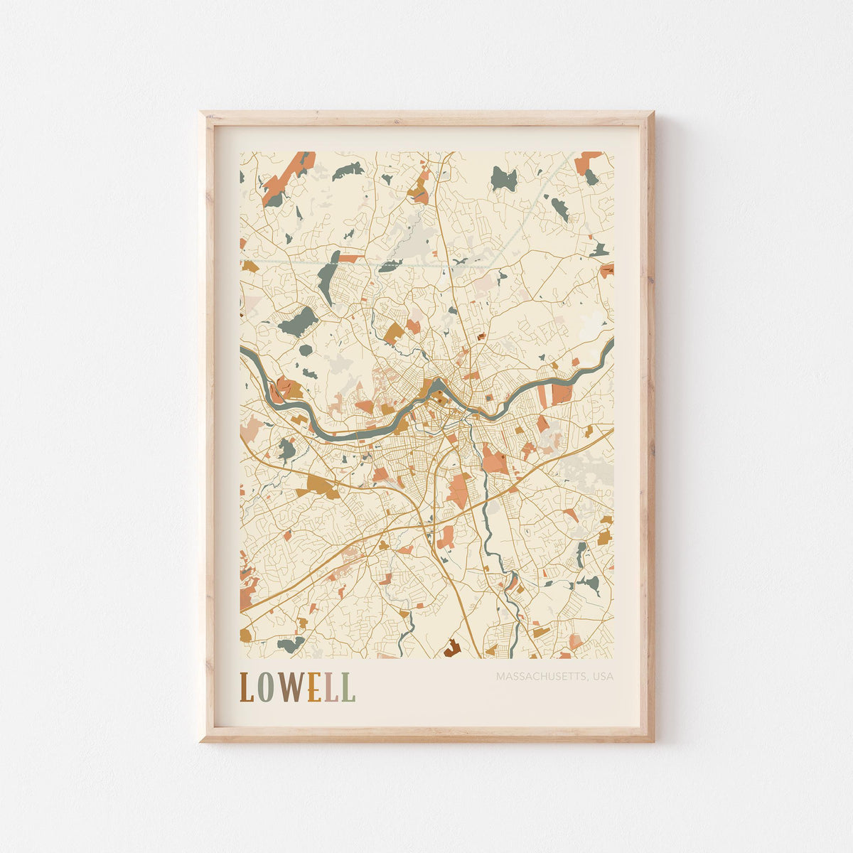 lowell, massachusetts map poster - image 1