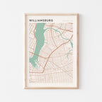 williamsburg, new york map poster - image 1