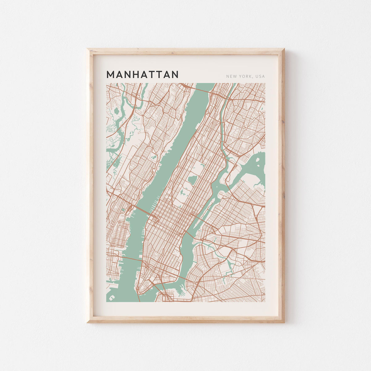 manhattan, new york map poster - image 1