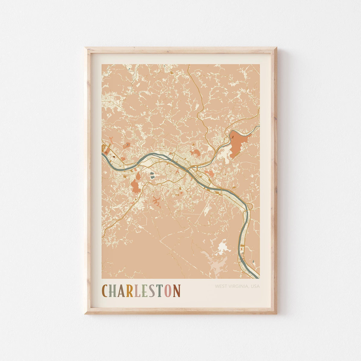 charleston, west virginia map poster - image 1