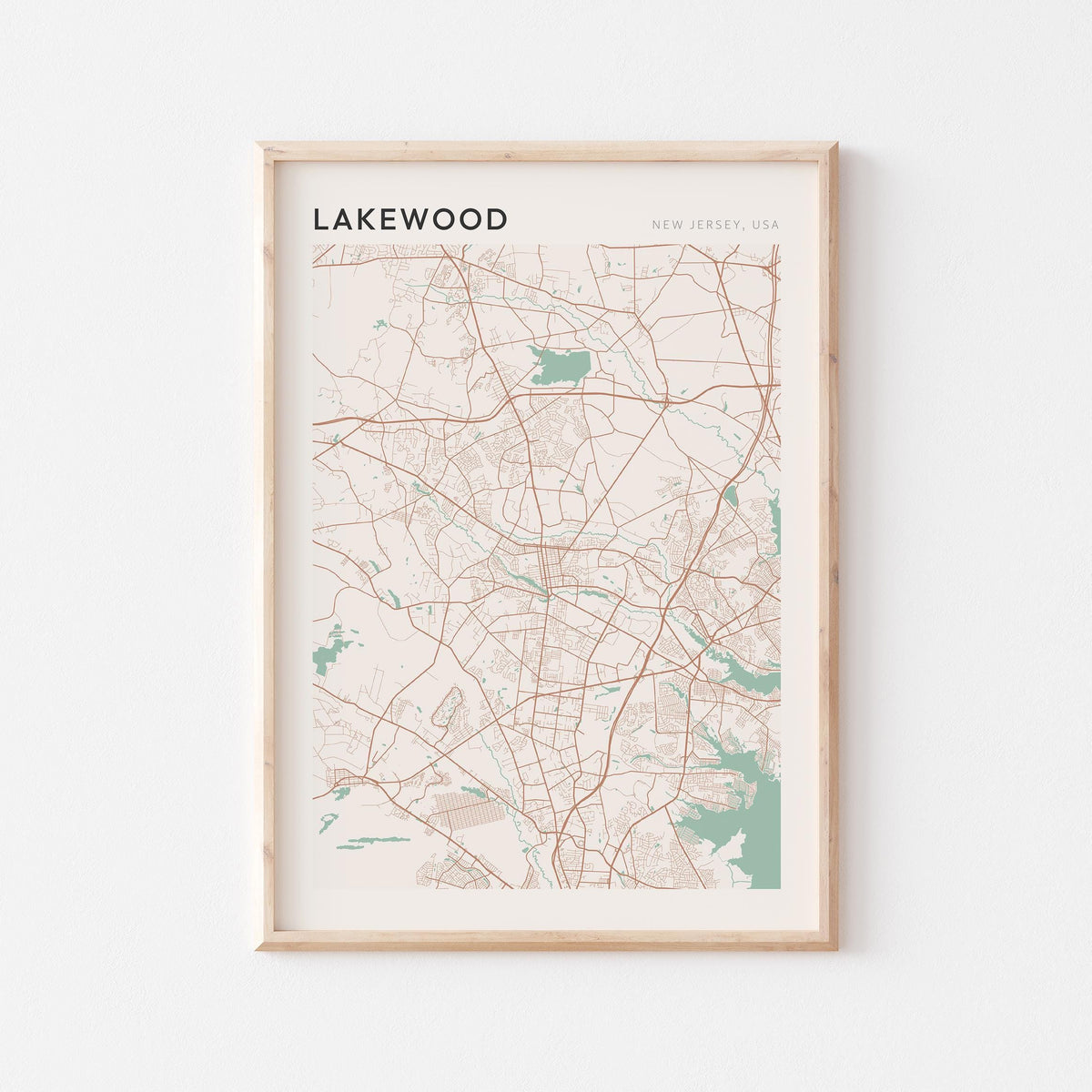 lakewood, new jersey map poster - image 1