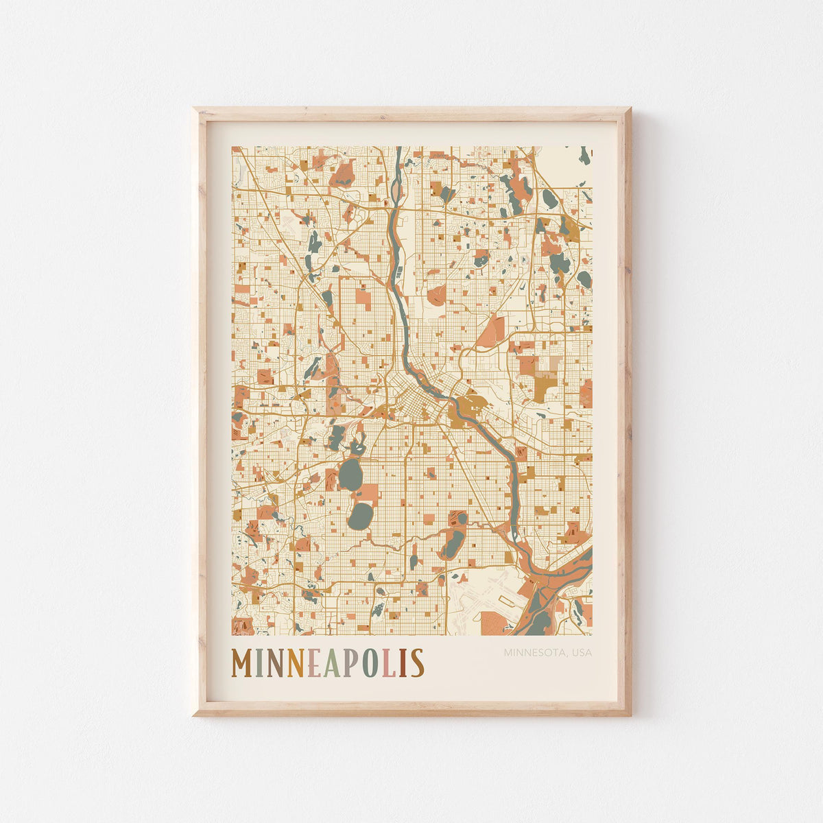 minneapolis, minnesota map poster - image 1
