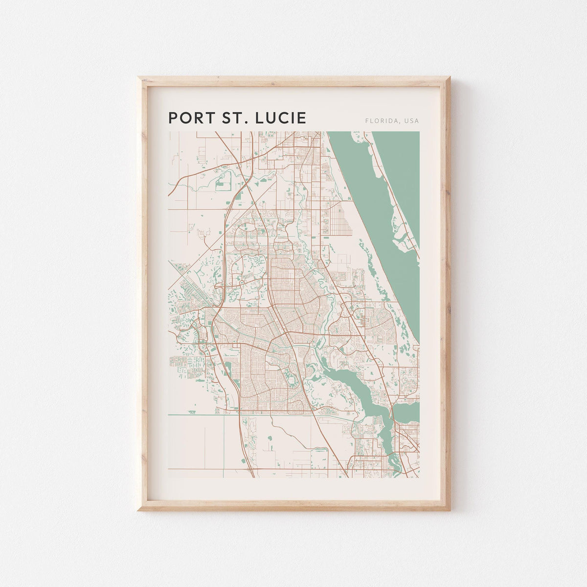 port st. lucie, florida map poster - image 1