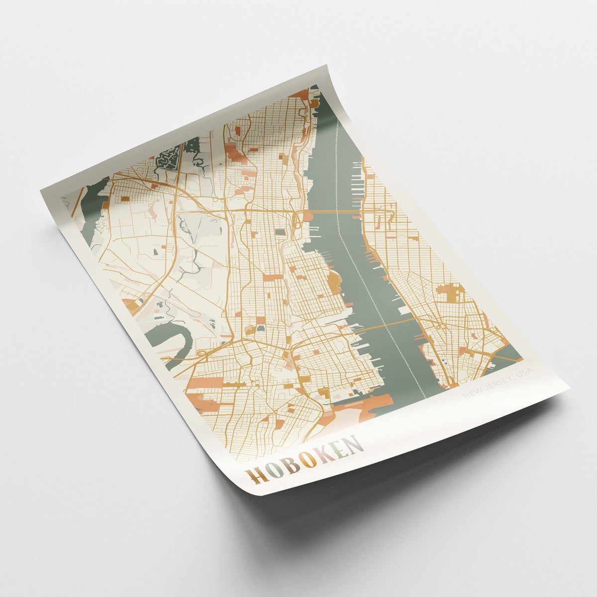 hoboken, new jersey map poster - image 4