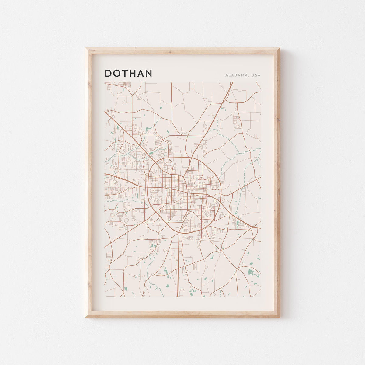 dothan, alabama map poster - image 1