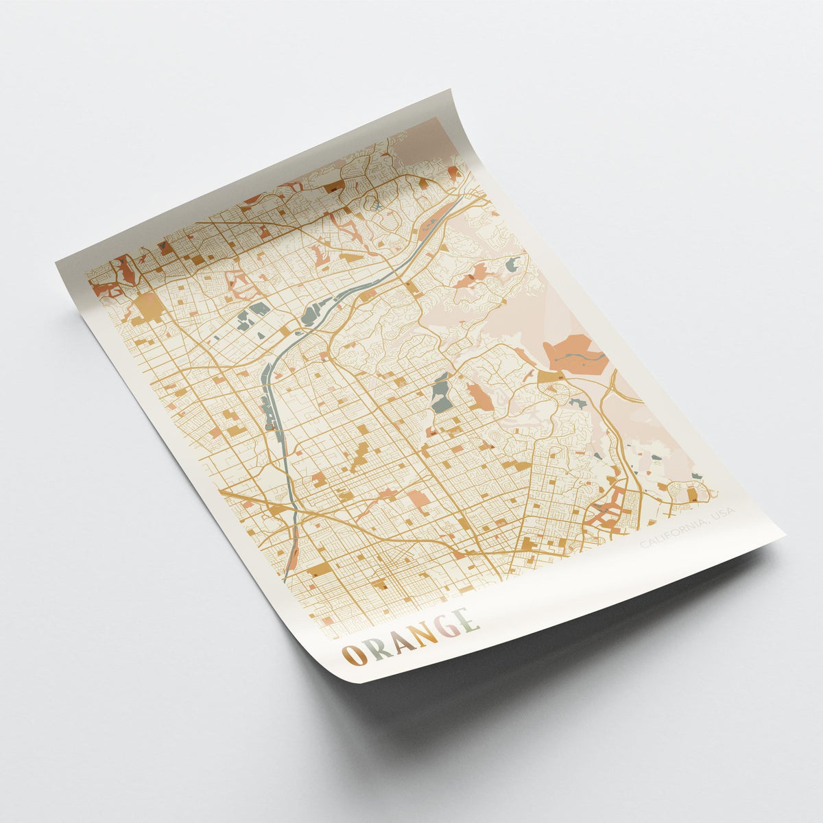 orange california map poster - image 4