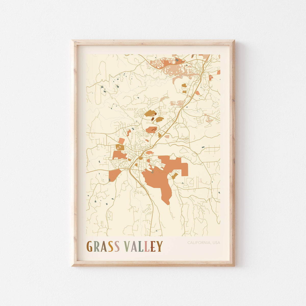 grass valley, california map poster - image 1