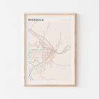 missoula, montana map poster - image 1
