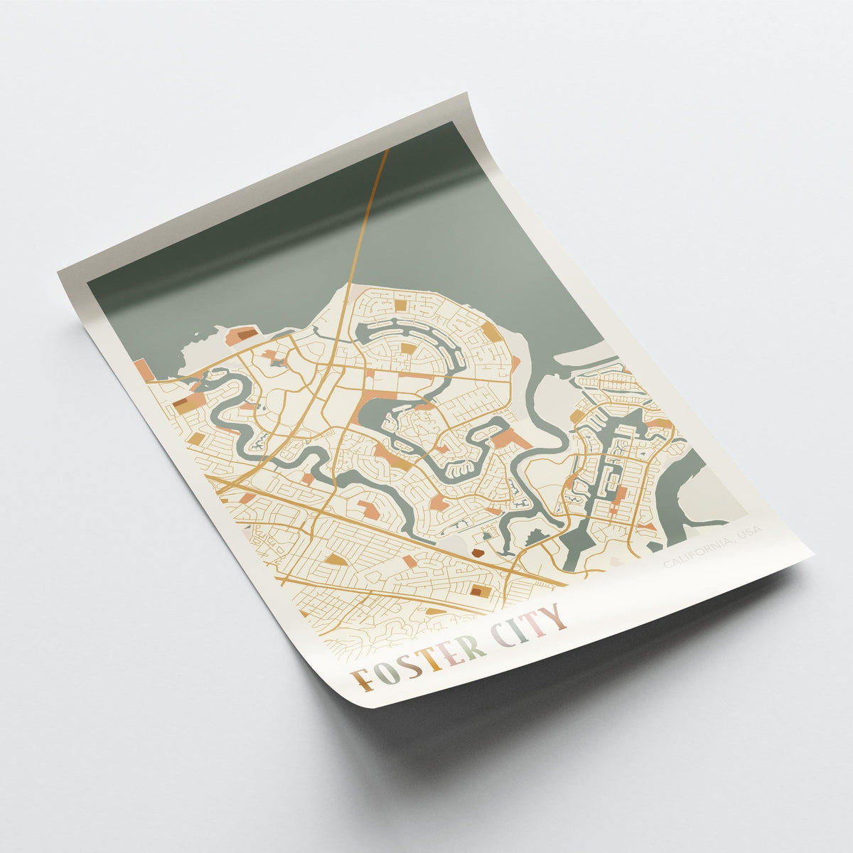 foster city, california map poster - image 4