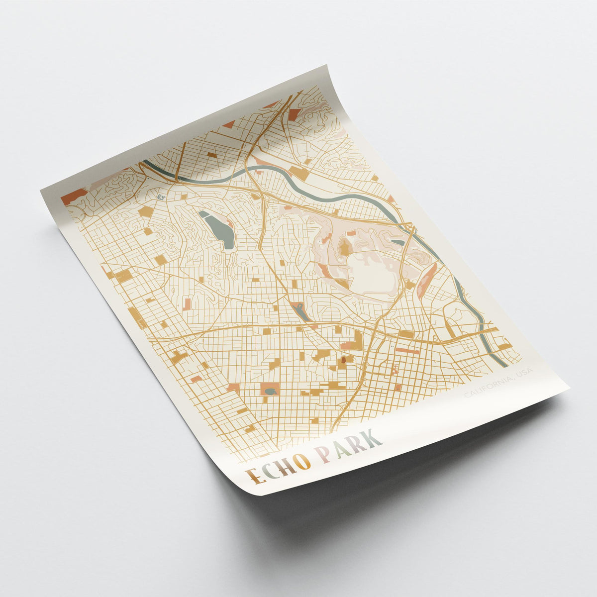 echo park, california map poster - image 4