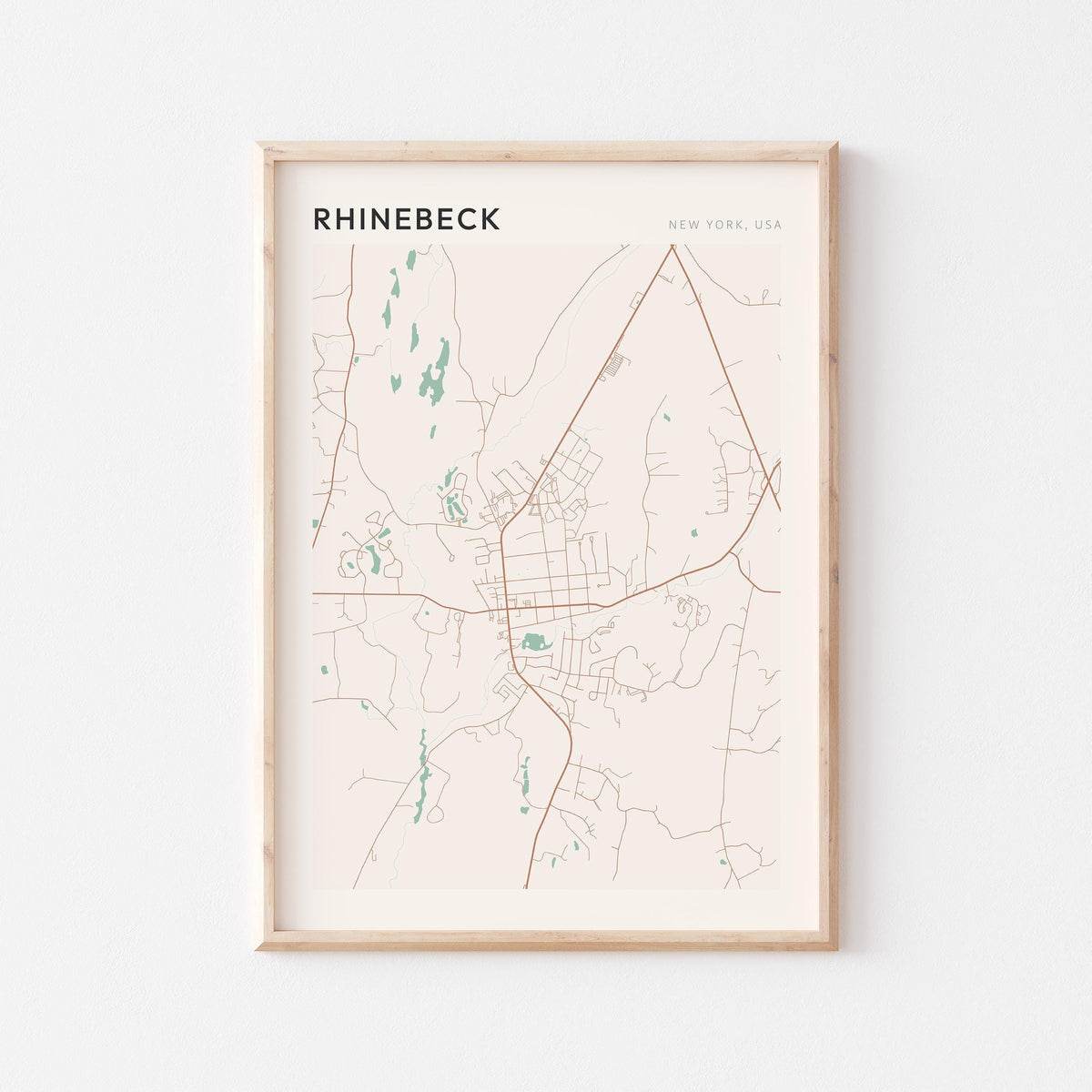 rhinebeck, new york map poster - image 1
