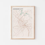 johnson city, tennessee map poster - image 1
