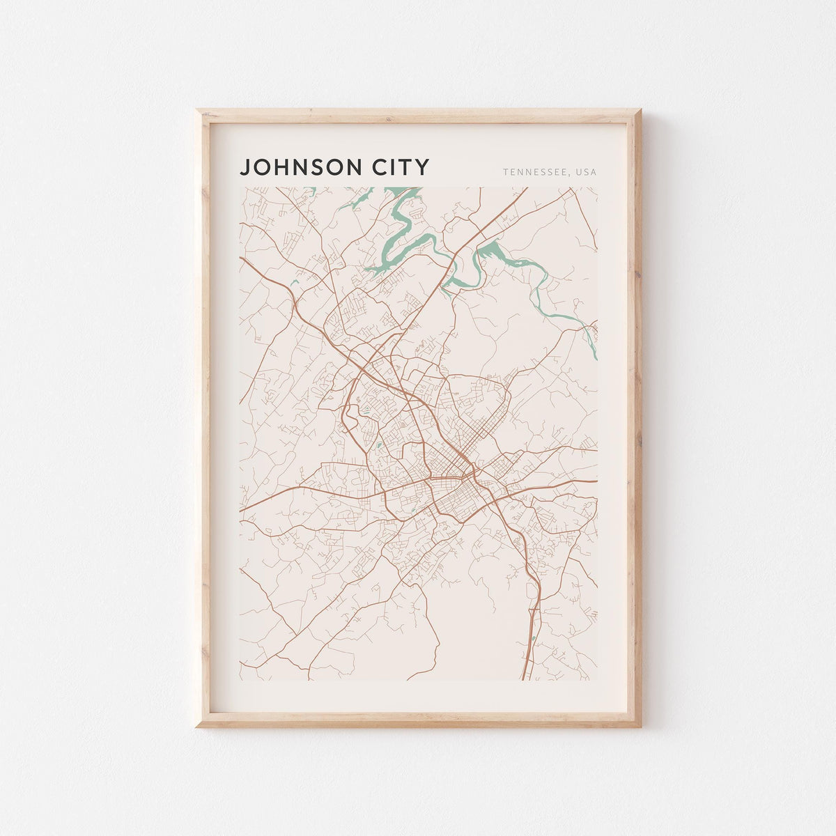 johnson city, tennessee map poster - image 1