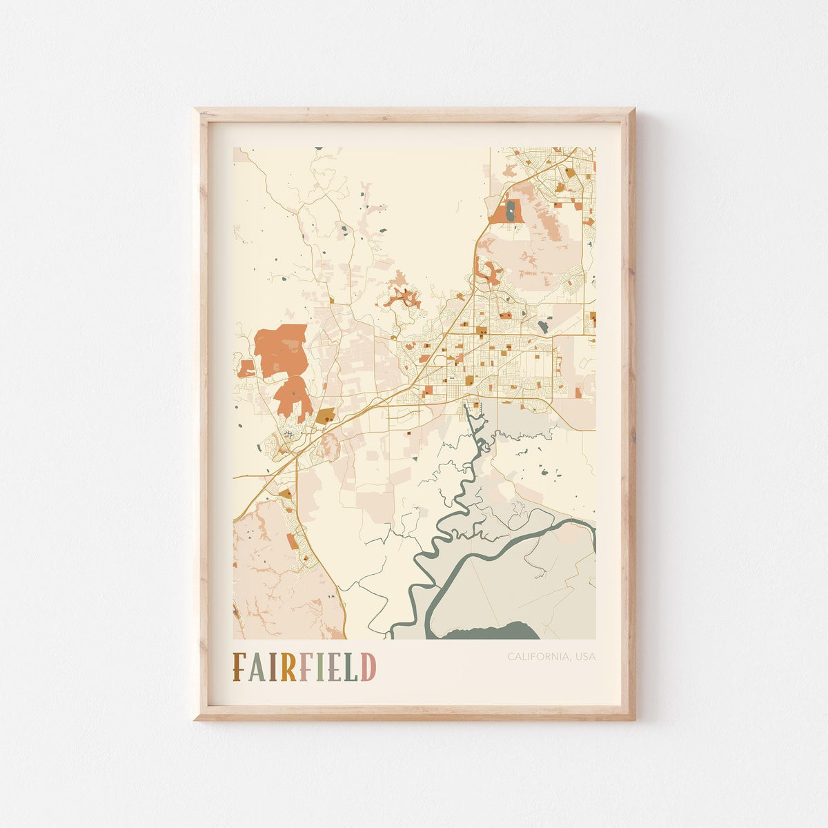 fairfield, california map poster - image 1