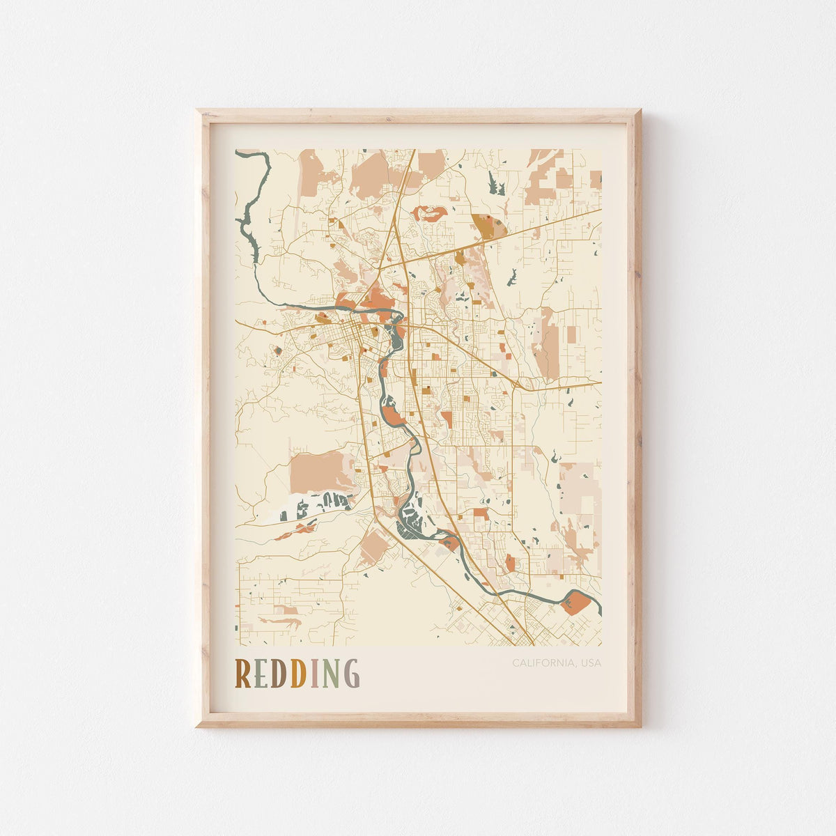 redding, california map poster - image 1