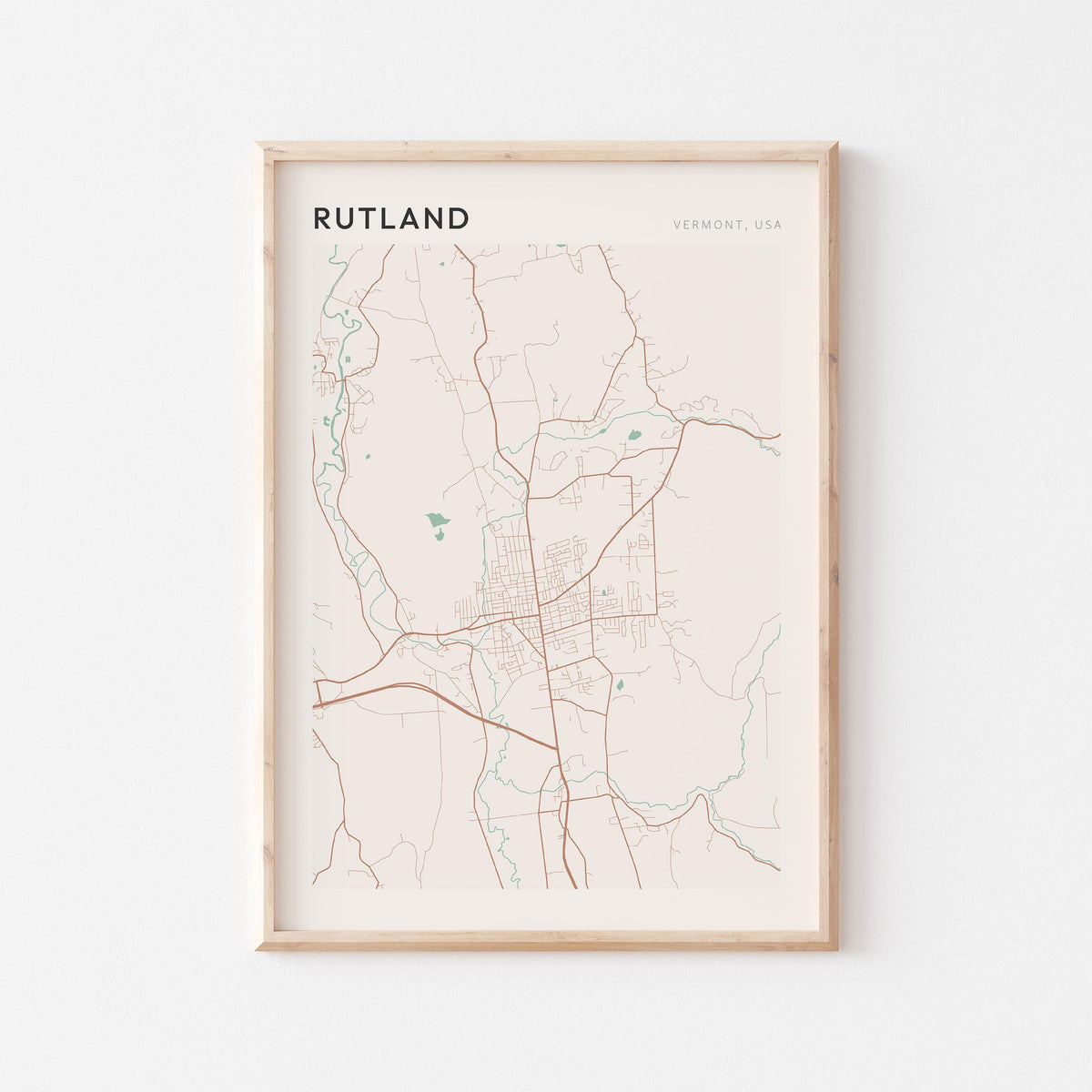 rutland, vermont map poster - image 1