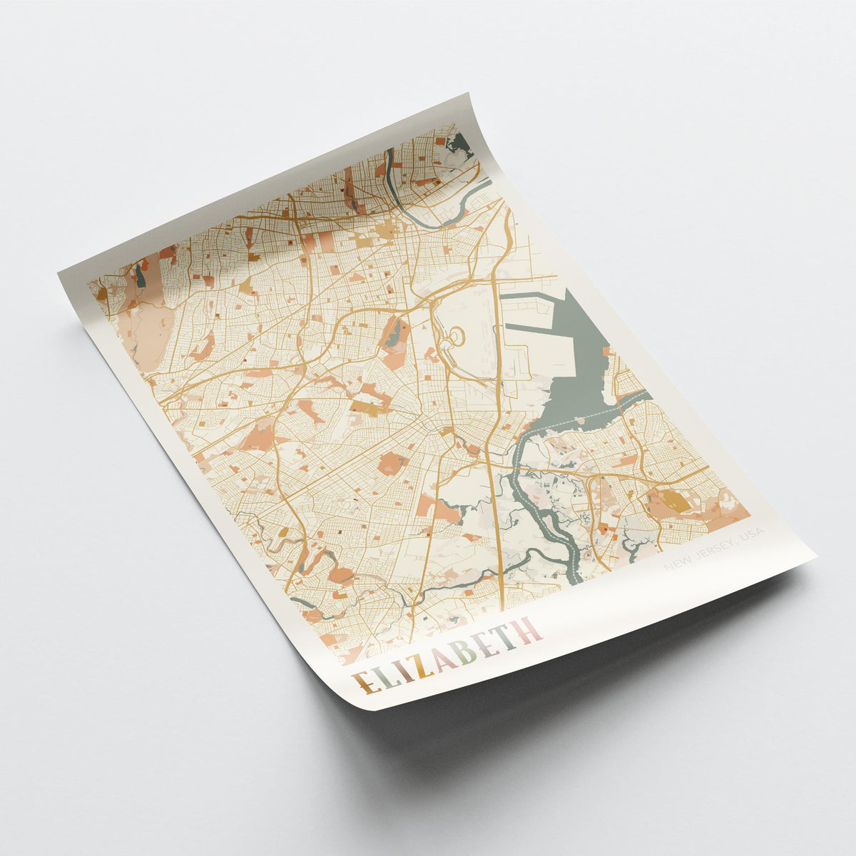 elizabeth, new jersey map poster - image 4