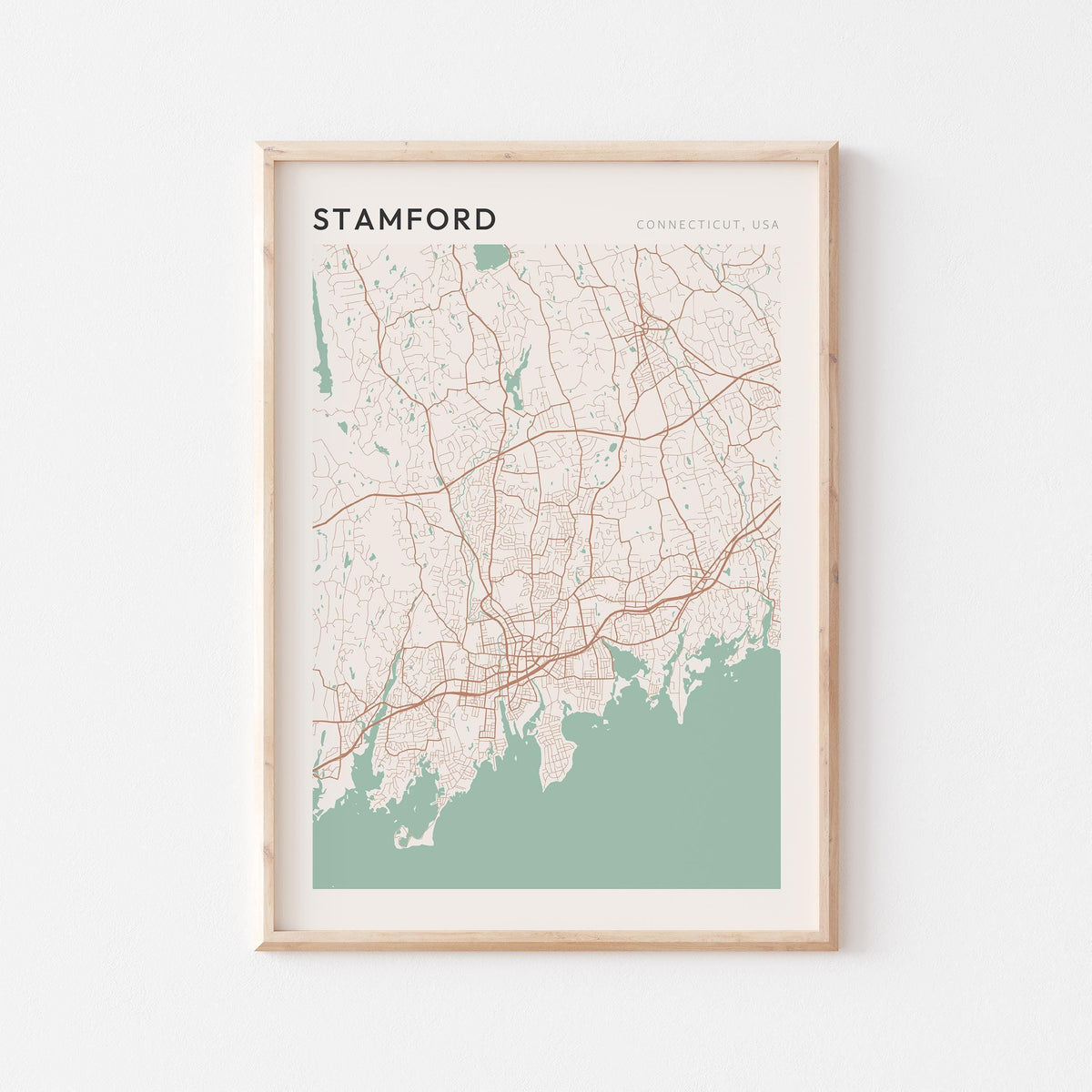 stamford, connecticut map poster - image 1
