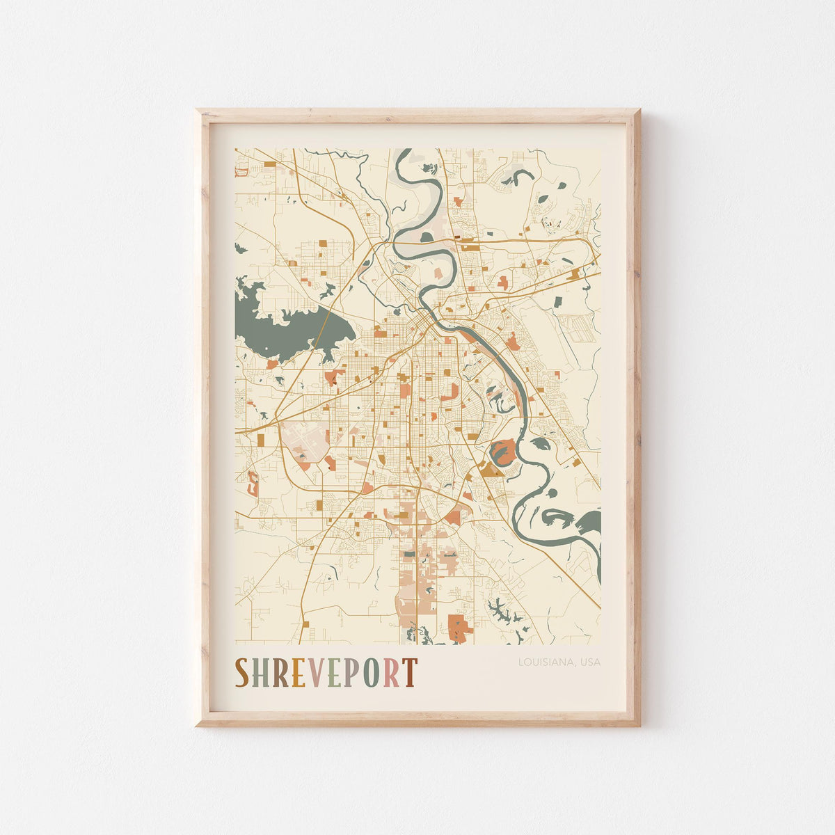 shreveport, louisiana map poster - image 1