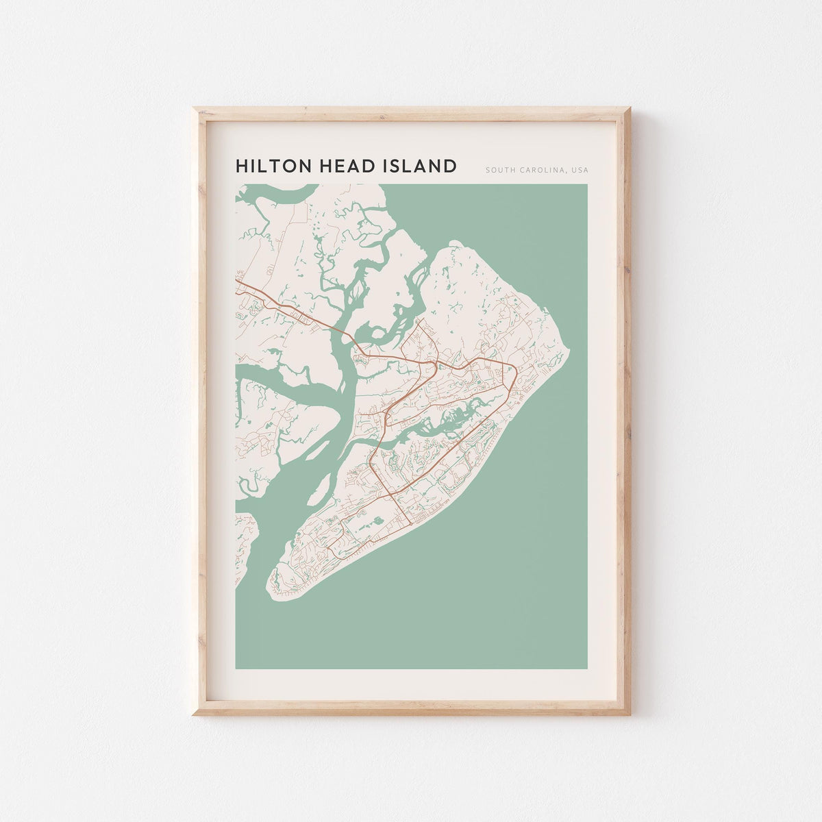 hilton head island, south carolina map poster - image 1