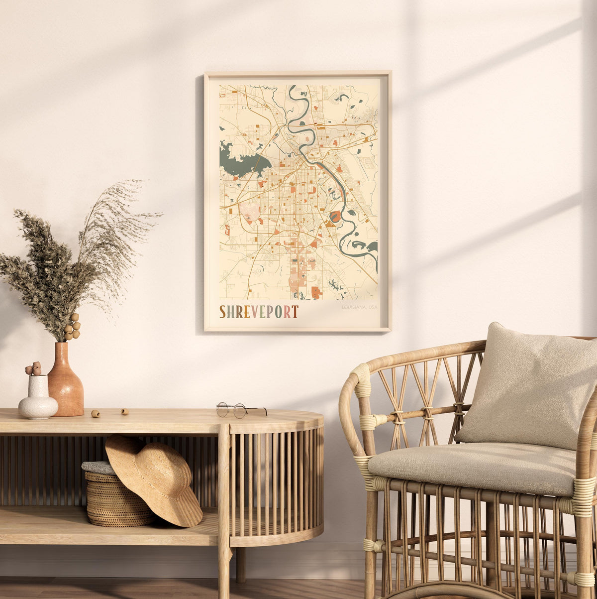 shreveport, louisiana map poster - image 3