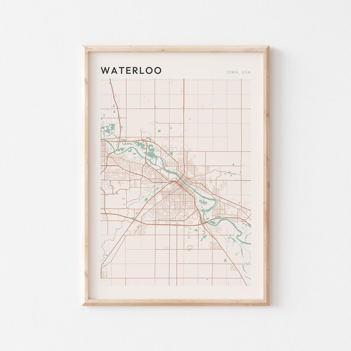 waterloo, iowa map poster - image 1