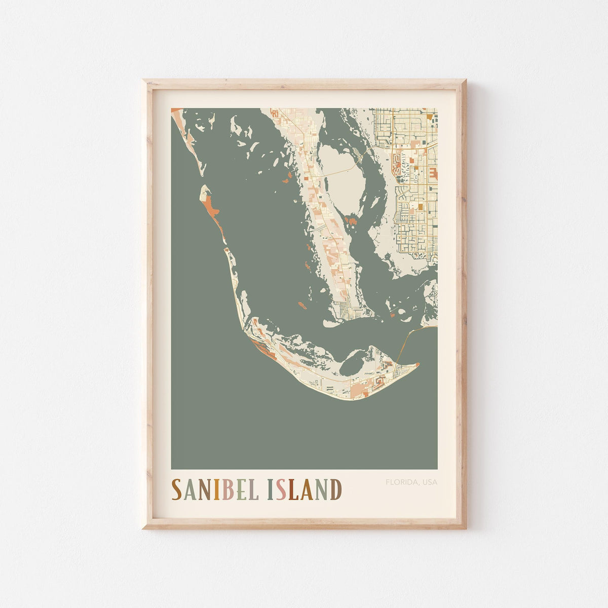 sanibel island, florida map poster - image 1