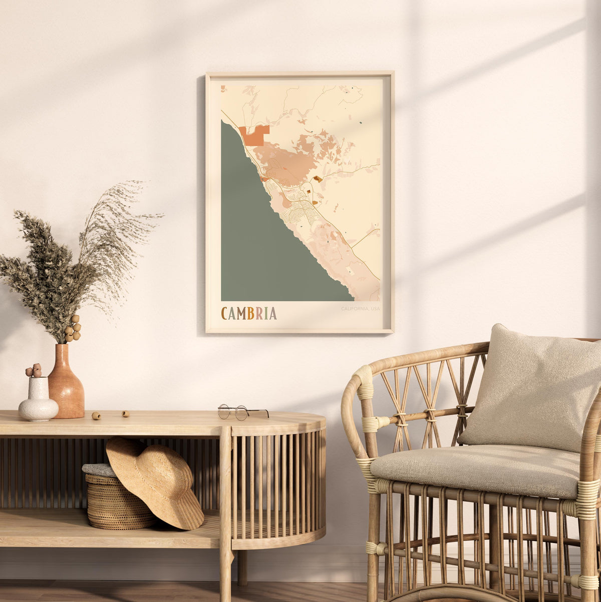 cambria, california map poster - image 3