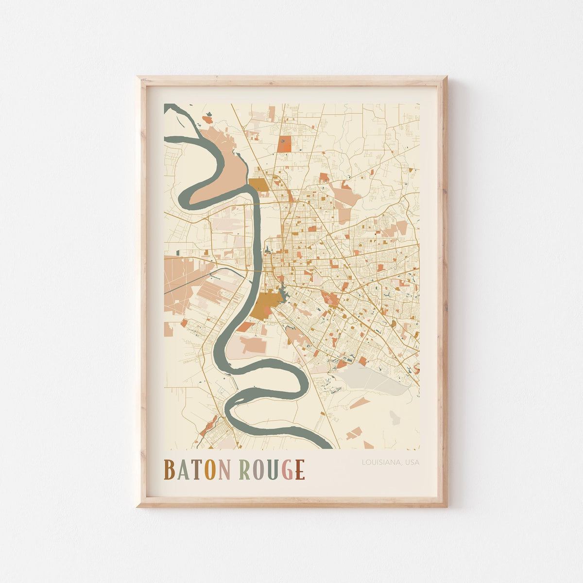 baton rouge, louisiana map poster - image 1