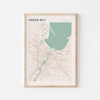 green bay, wisconsin map poster - image 1
