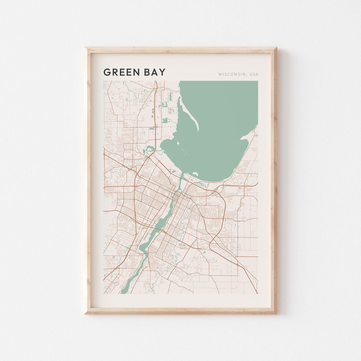 green bay, wisconsin map poster - image 1