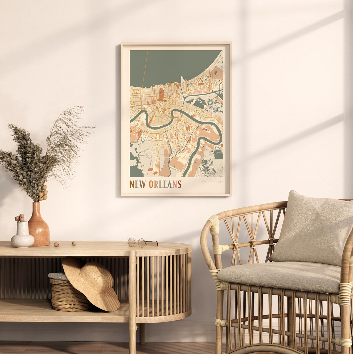 new orleans, louisiana map poster - image 3