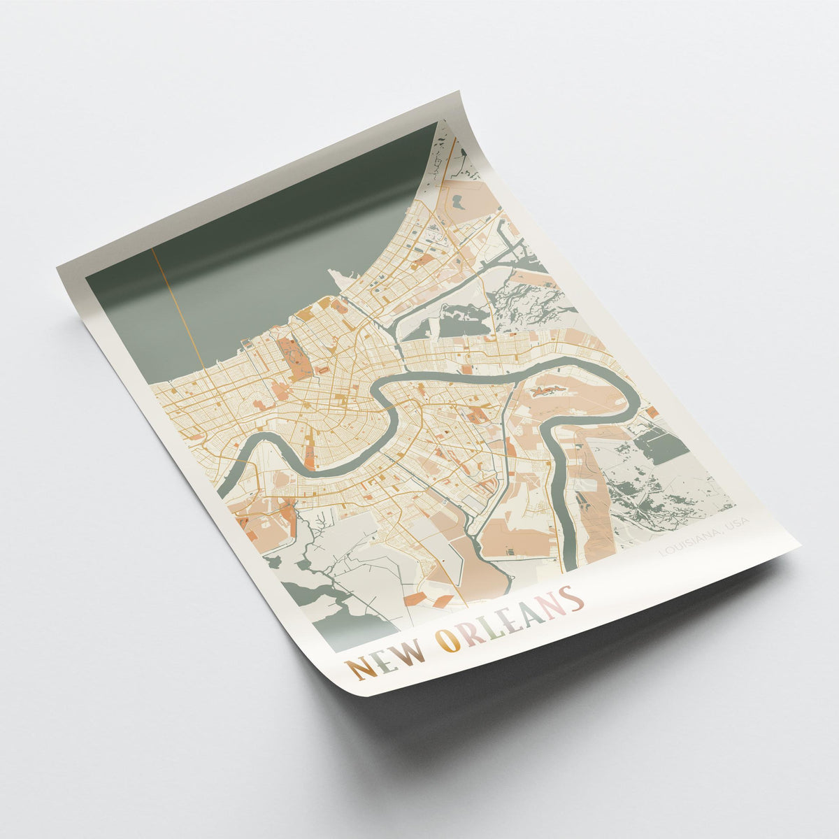 new orleans, louisiana map poster - image 4
