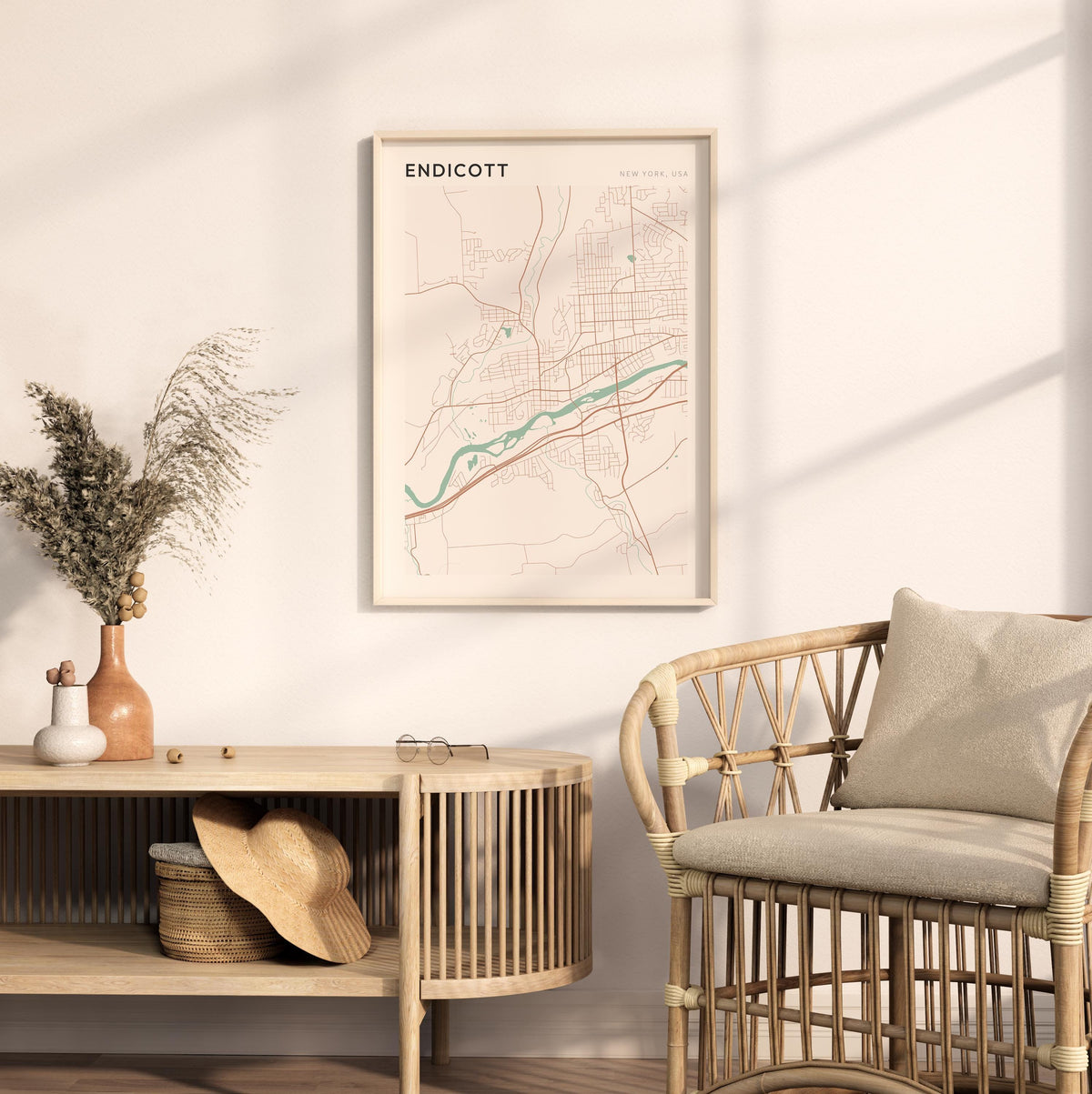 endicott, new york map poster - image 3