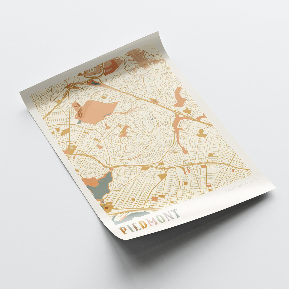piedmont, california map poster - image 4