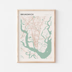 brunswick, georgia map poster - image 1