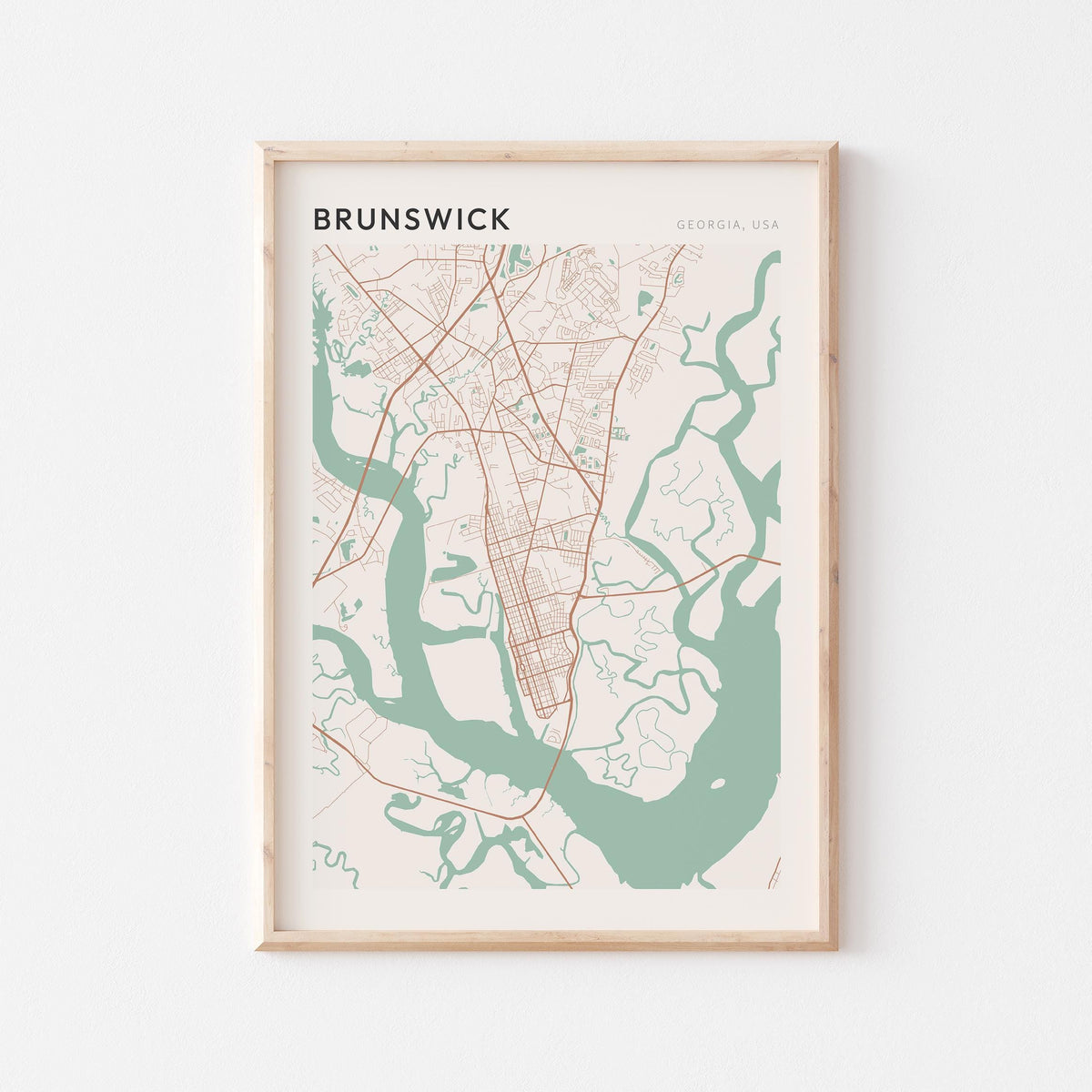 brunswick, georgia map poster - image 1