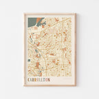 carrollton, texas map poster - image 1