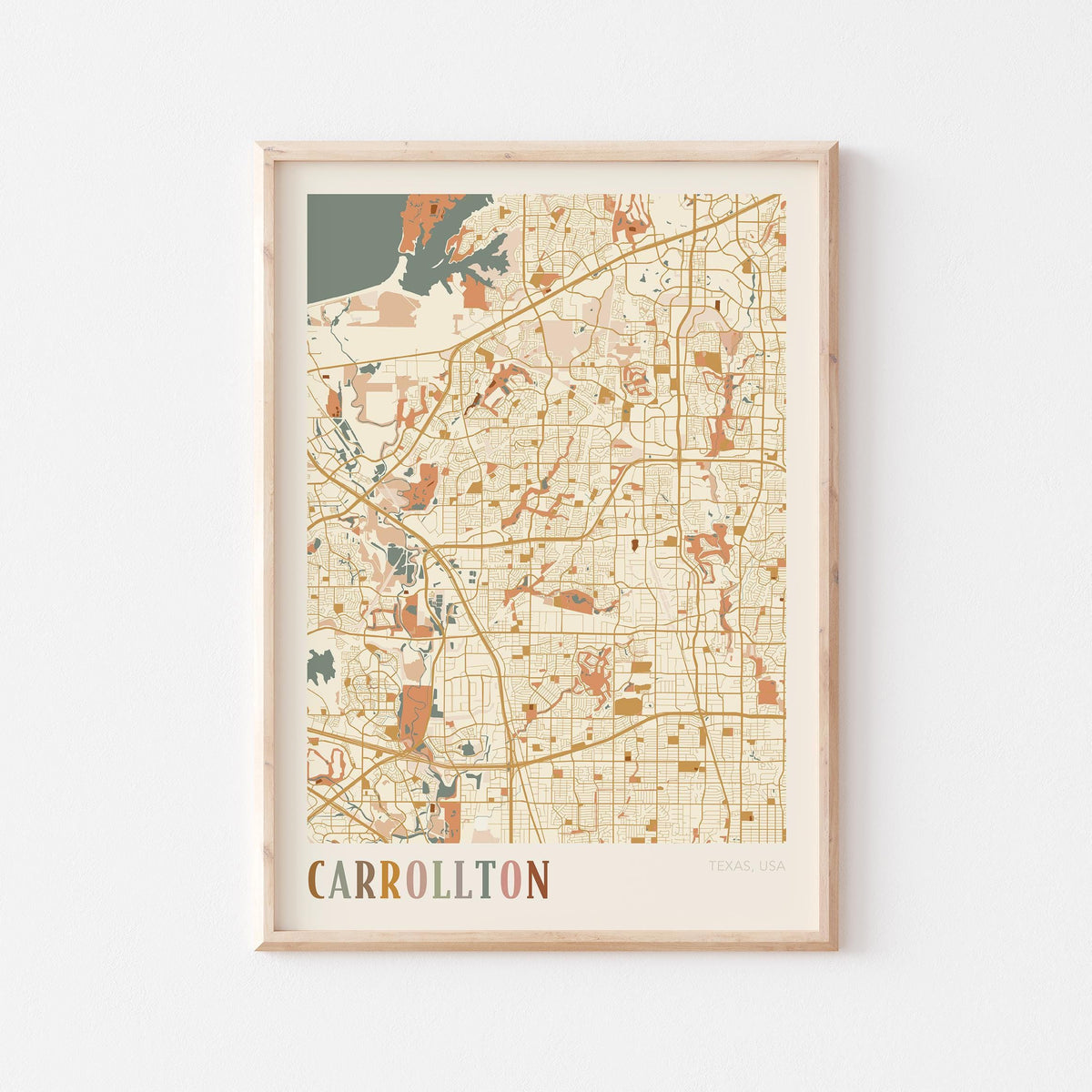 carrollton, texas map poster - image 1