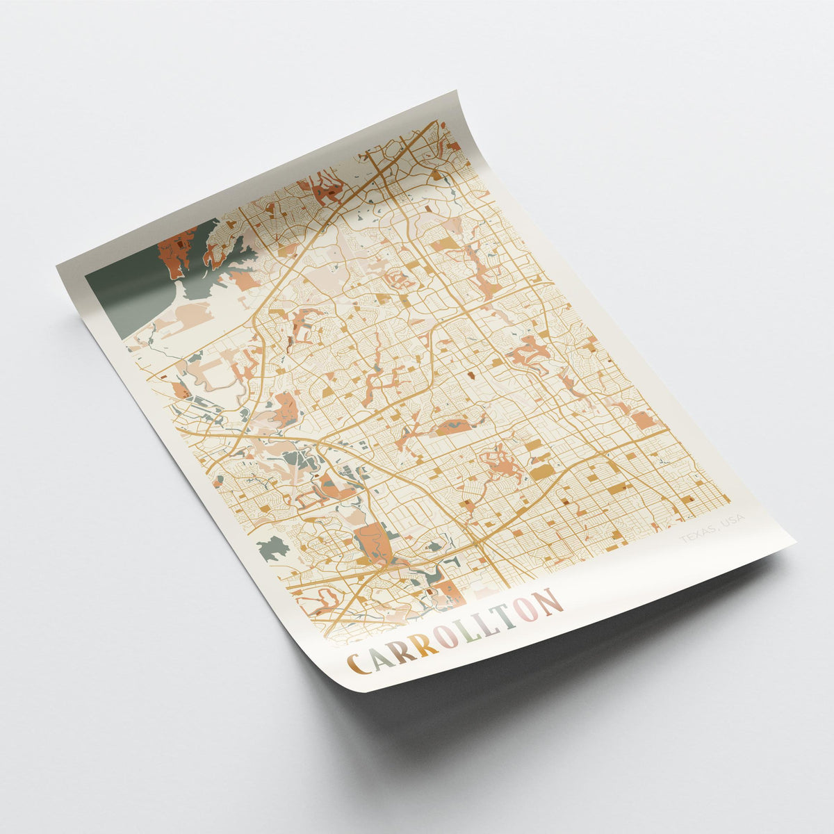 carrollton, texas map poster - image 4