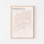 woodland hills, california map poster - image 1
