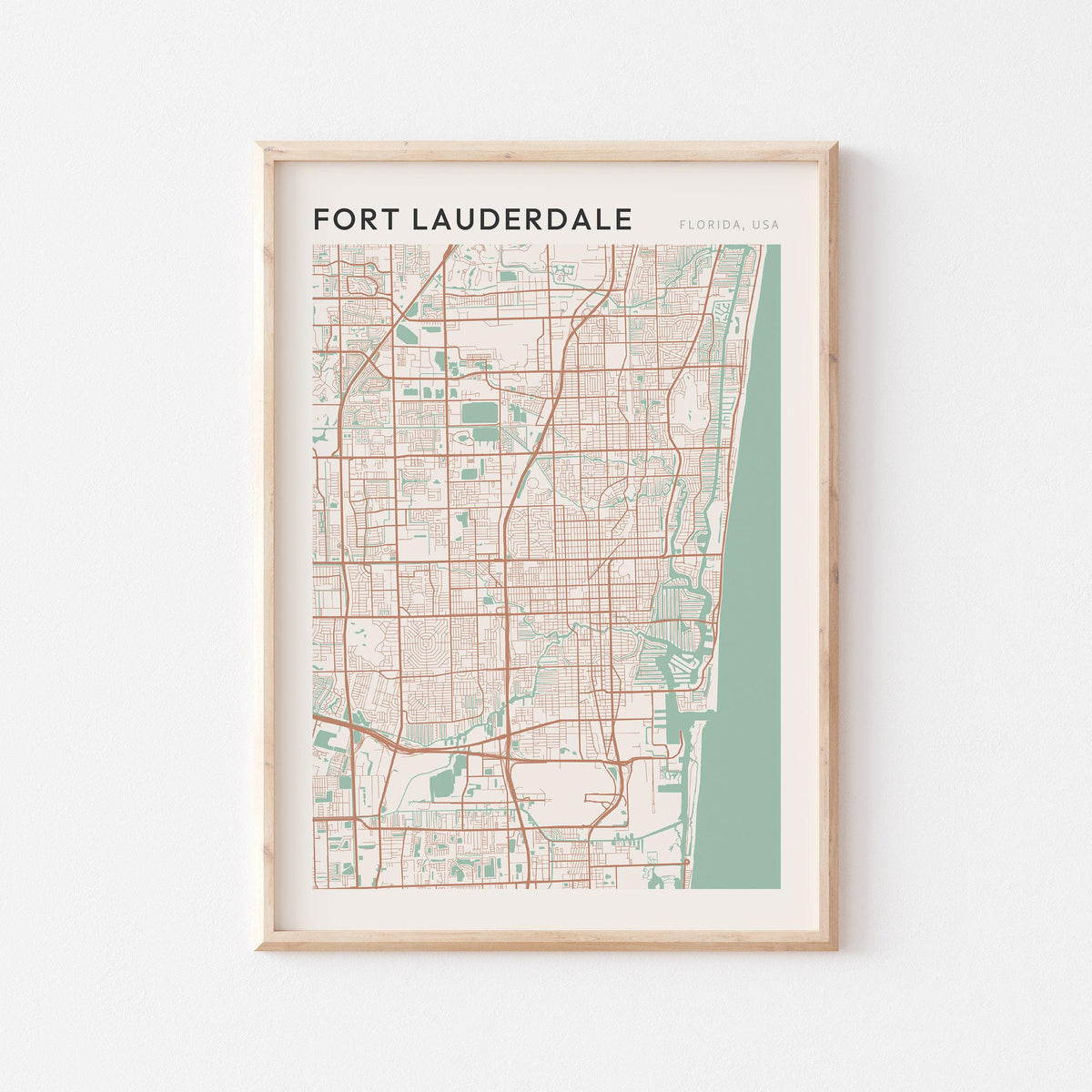 fort lauderdale, florida map poster - image 1