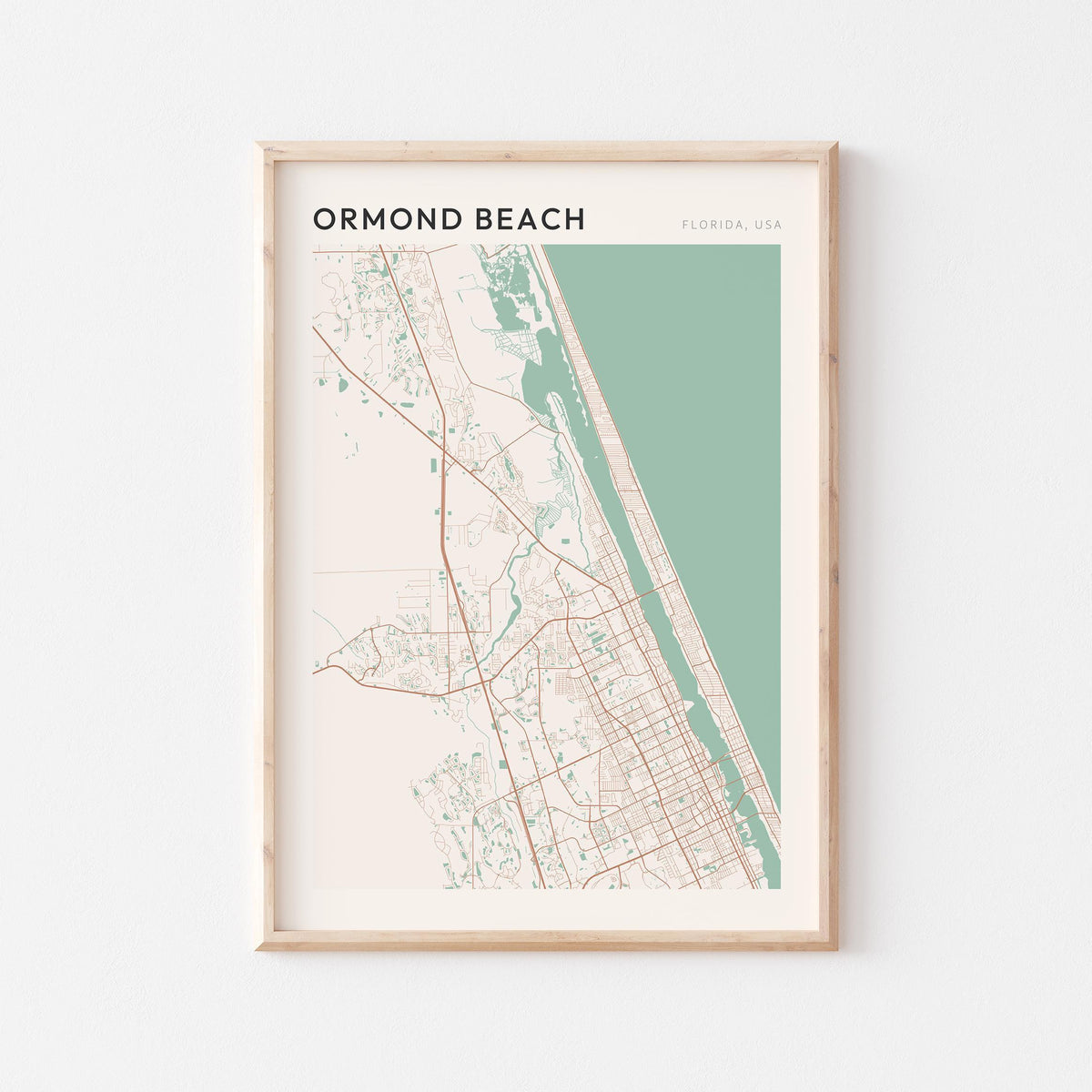ormond beach, florida map poster - image 1
