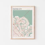 foster city, california map poster - image 1