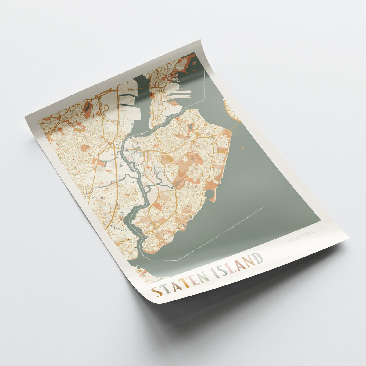 staten island, new york map poster - image 4